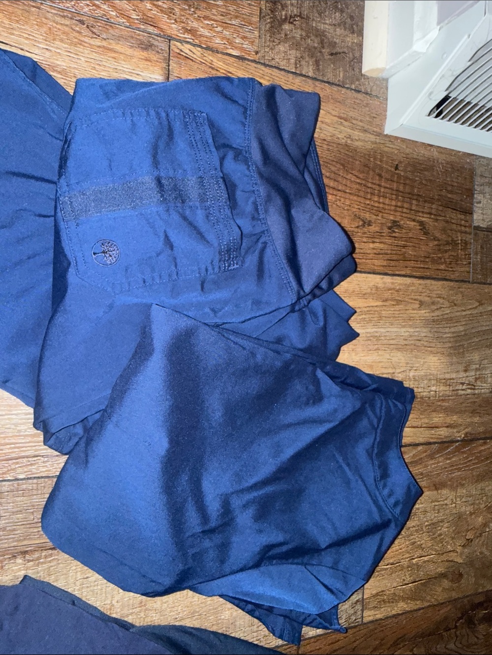 Navy blue healing hand scrubs